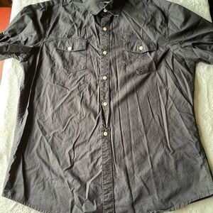 Claiborne slim fit stretch black button down size large